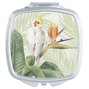 Palm Leaves With White Bird Makeup Mirror