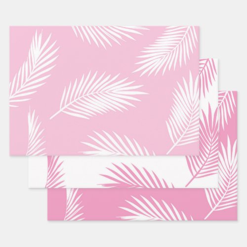 Palm Leaves Wrapping Paper Flat Sheet Set of 3