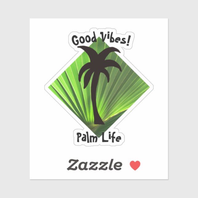 Palm Life Good Vibes Green Palm Sticker (Sheet)