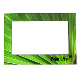 Palm Life | Green Palm Frond with Palm Tree motif Magnetic Frame