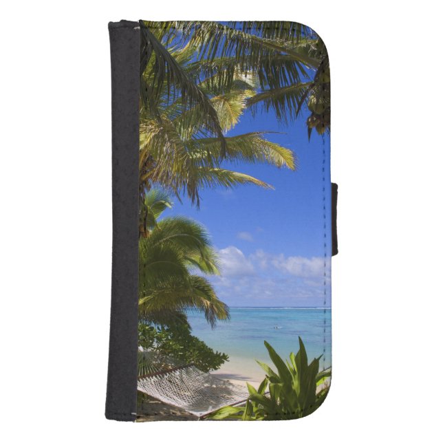 Palm lined beach Cook Islands 2 Samsung Galaxy Wallet Case (Front)