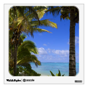 Palm lined beach Cook Islands 2 Wall Sticker