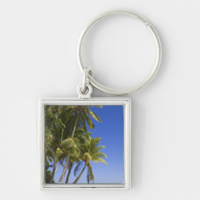 Palm lined beach Cook Islands 3 Keychain (Front)