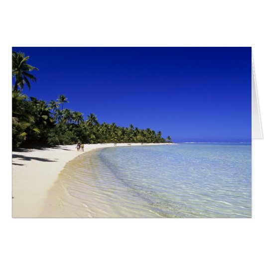 Palm lined beach Cook Islands 8 Cards (Front Horizontal)