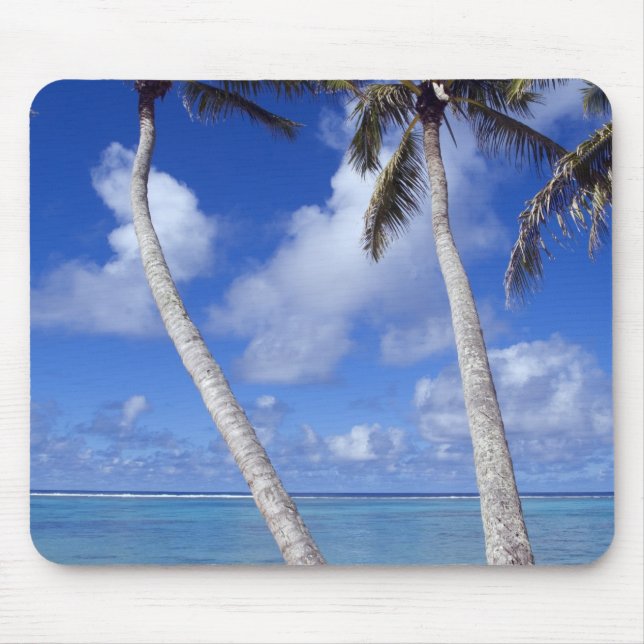 Palm lined beach Cook Islands Mouse Pad (Front)