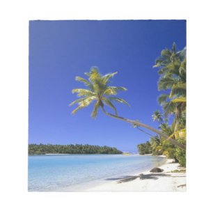 Palm lined beach Cook Islands Notepad