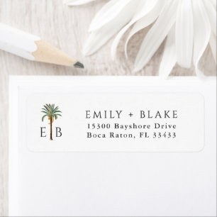 Palm Logo Tropical Monogram Personalized Label