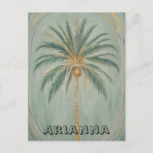 Palm Majesty Single Palm Tree Design Postcard