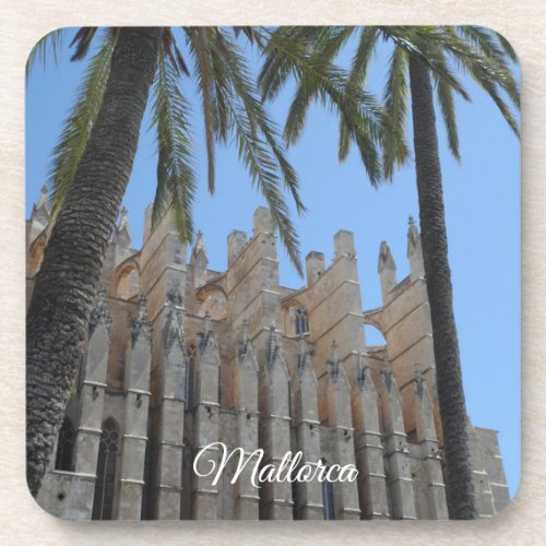 Palm Mallorca Gothic Cathedral Spain Souvenir Beverage Coaster