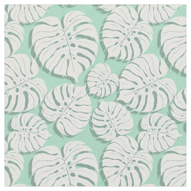 Palm monstera seamless pattern 3 fabric (Close Up)