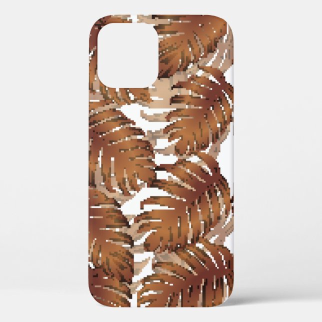 Palm Monstera Seamless Pattern. Orange White Tropi Case-Mate iPhone Case (Back)