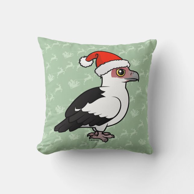 Palm-nut Vulture Santa Throw Pillow (Front)