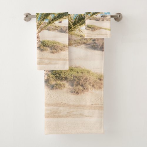 Palm Ocean Beach Dream 1 travel wall art  Bath Towel Set