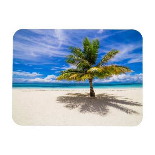 Palm on White Sand Beach Magnet
