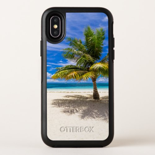 Palm on White Sand Beach OtterBox Symmetry iPhone X Case