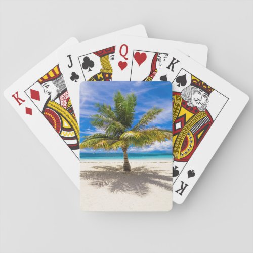 Palm on White Sand Beach Poker Cards