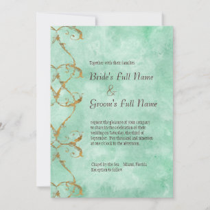 Palm Paradise - Aqua Wedding Invitation