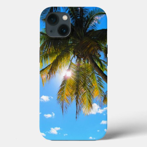 Palm Paradise Blue Sky Sunshine iPhone 13 Case