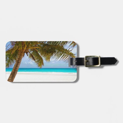 Palm Paradise Blue Sky Sunshine Luggage Tag