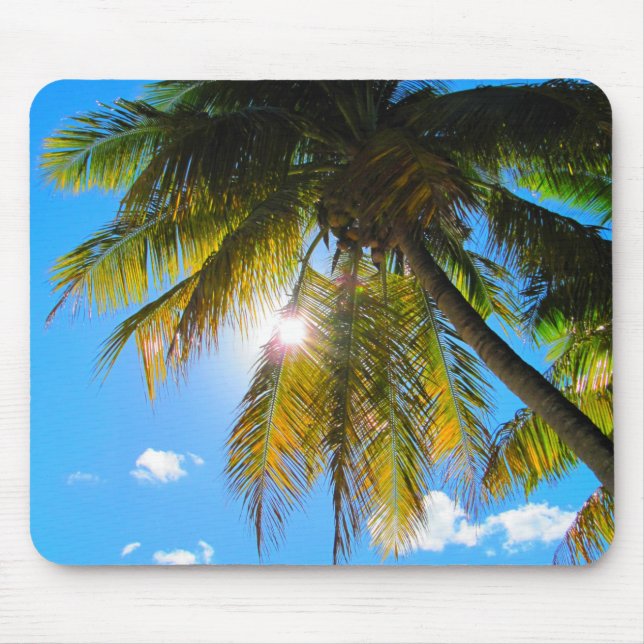 Palm Paradise Blue Sky Sunshine Mouse Pad (Front)
