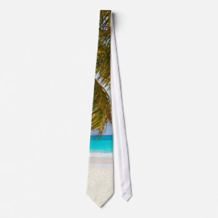 Palm Paradise Blue Sky Sunshine Tie