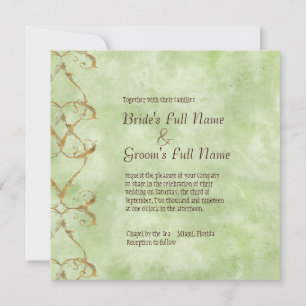 Palm Paradise  - Green Wedding Invitation