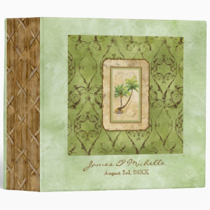 Palm Paradise Green Wedding Photo Scrapbook Binder