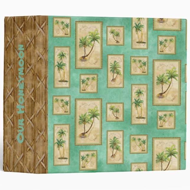 Palm Paradise "Our Honeymoon" Wedding Photo Binder (Front/Spine)