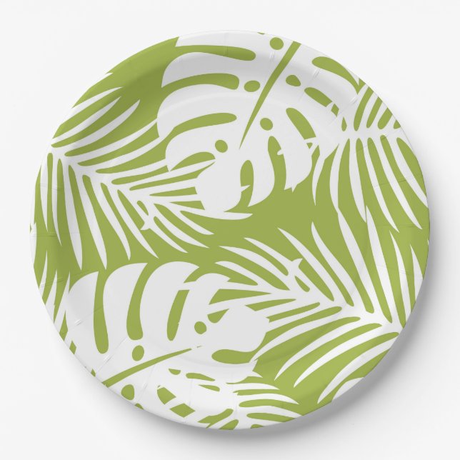 Palm Paradise Partyware Paper Plates (Front)