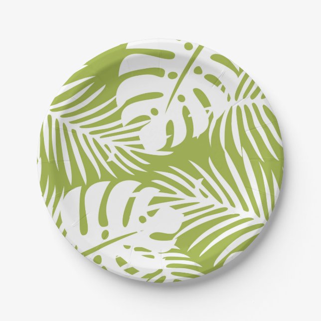 Palm Paradise Partyware Paper Plates (Front)