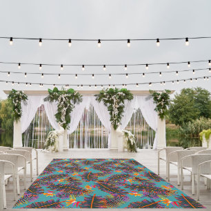 Palm Paradise Teal Rug