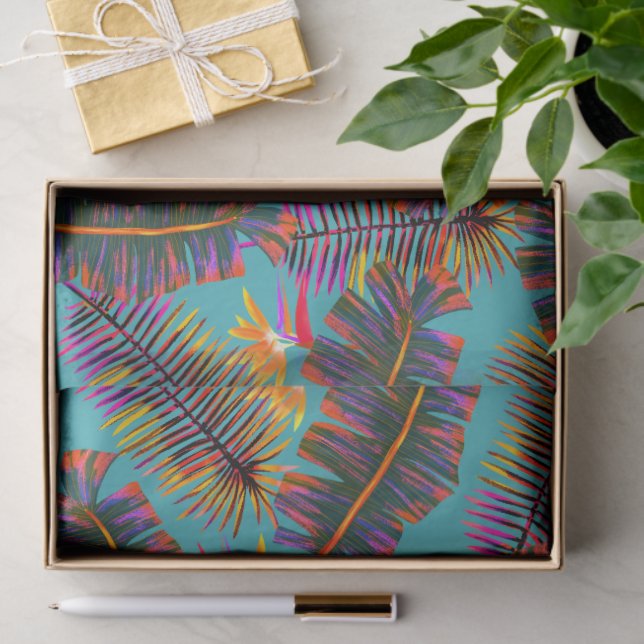 Palm Paradise Teal Tissue Paper (Gift)