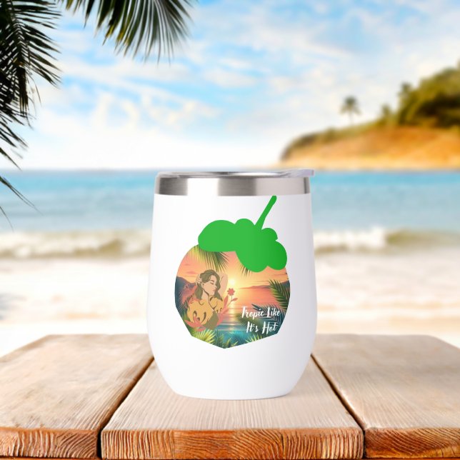 Palm Paradise Thermal Wine Tumbler (Beach)
