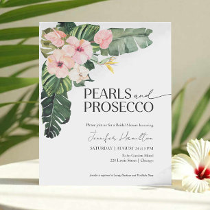 Palm Pearls and Prosecco Bridal Shower Invitation