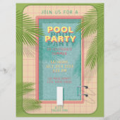 Palm Pool Party Flyer Invitation (Front)