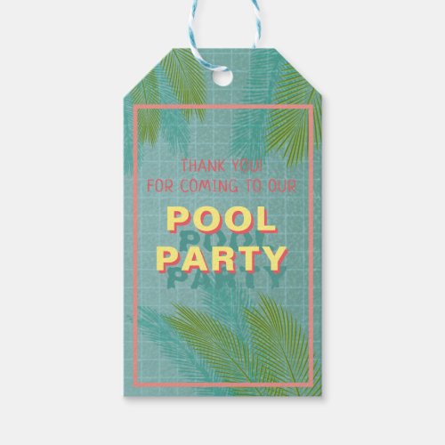 Palm Pool Party Gift Tag