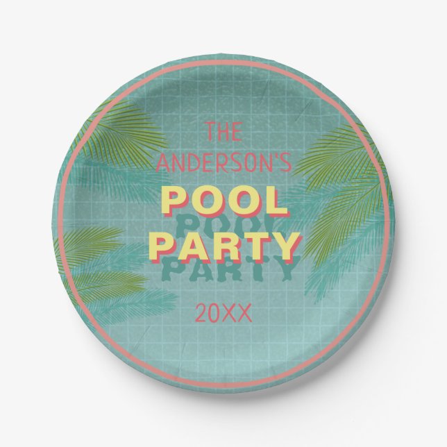 Palm Pool Party Plate (Front)