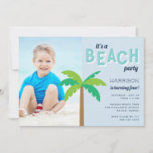 Palm Pop | Beach Birthday Party Photo Invitation (Front)