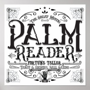 Palm Reader Vintage Magic Fortune Teller Halloween Poster