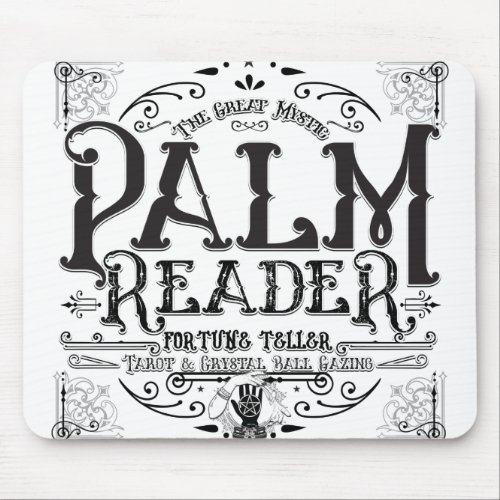 Palm Reader Vintage Magic Fortune Teller Sign Mouse Pad