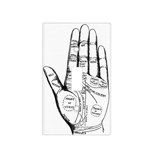 Palm Reading Chart Palmistry fortune teller future Light Switch Cover