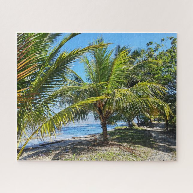 Palm-Shaded Path Along Amatique Bay Jigsaw Puzzle (Horizontal)