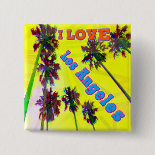 "Palm Sky: I LOVE Los Angeles 2" Button
