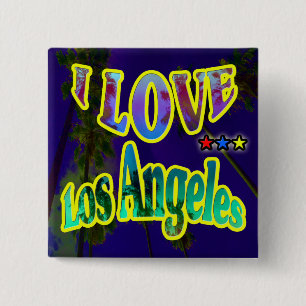"Palm Sky: I LOVE Los Angeles 4" Button