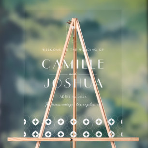 Palm spring retro wedding Acrylic Welcome Sign