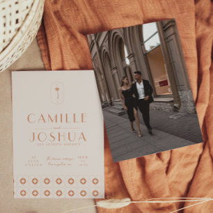 Palm spring retro wedding invitation
