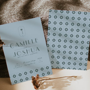 Palm spring retro wedding  invitation