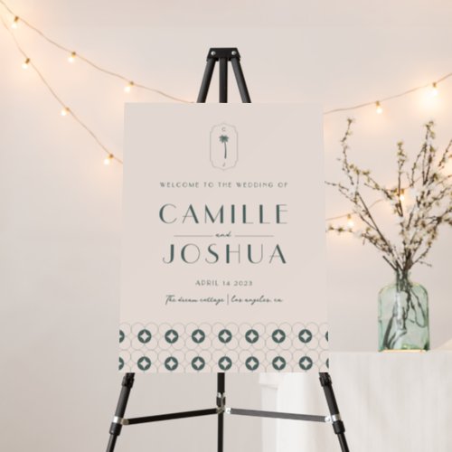 Palm spring retro wedding Welcome Sign