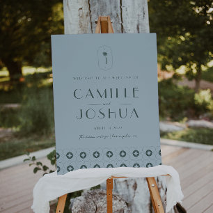 Palm spring retro wedding Welcome Sign