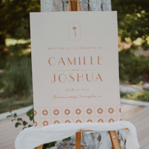 Palm spring retro wedding Welcome Sign